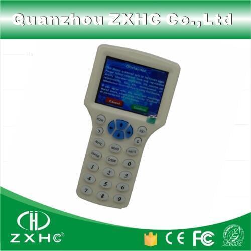 English Language RFID Reader Writer Copier Duplicator 125Khz 13.56Mhz 10 Frequency With USB Cable For IC/ID Cards LCD Screen