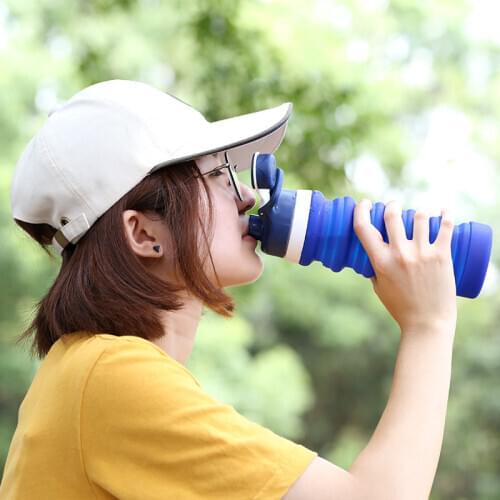 Outdoor sports travel large capacity silicone water bottle creative folding spiral portable kettle tool silicone bottle ZP716954