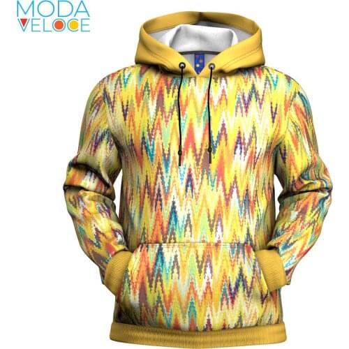 Tech Chevron Italian Classic Knitted Zig Zag Argyle Sweatshirt Loose Hoodie Trendy Brand Hip-Hop Student Hoodie Men