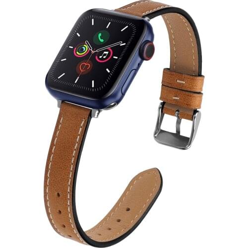 New Slim Watchband for Apple Watch 6 SE 5 40mm 44mm Bracelet Leather Strap for iWatch Band Series 4 3 2 1 38mm 42mm Correa Loop