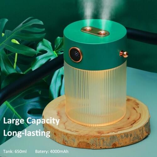 Humidifier Diffuser 650ml Aroma Diffuser for Home Office USB Charging Built-in Battery 4000mAh Hogar Humidifiers for Bedroom Car