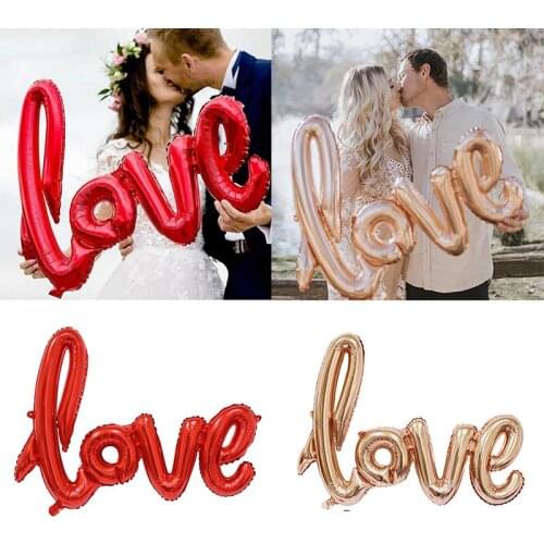 Ligatures Love Letter Foil Balloon Anniversary Wedding Valentines Birthday Party Decoration Champagne Cup Photo Props