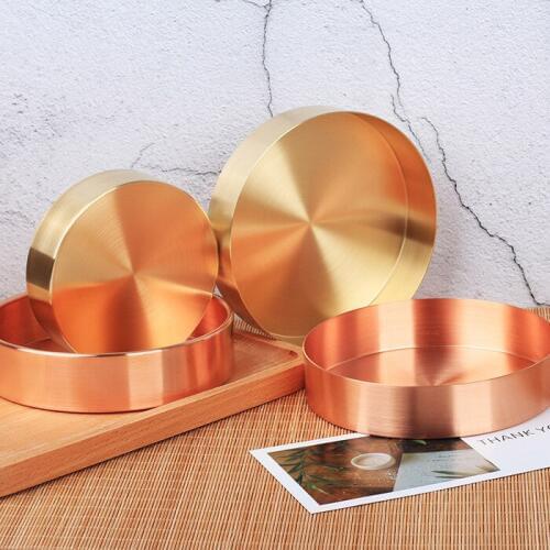 1pcs Culture Nordic Simple Metal Plated Rose Gold Home Decoration Tray Accessories Storage