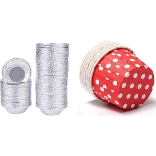 100Pcs Paper Cupcake Liner Candy Nut Snack Baking Cups With 500Pcs Disposable Baking Circular Egg Tart Tins Cake Cups