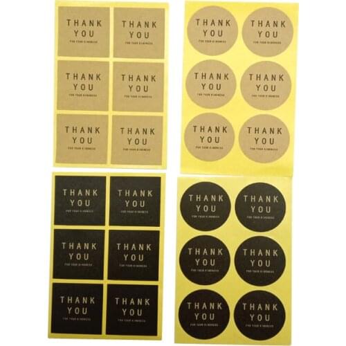 120pcs/lot Square Circle Shape Thank you Handmade Adhesive Packaging Sealing Label Sticker DIY christmas Gift Stickers