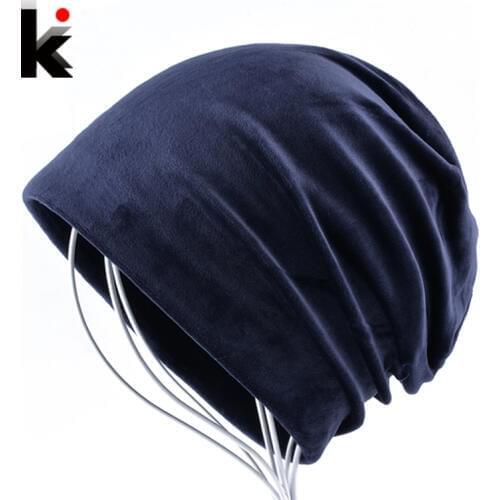 2018 Womens Beanies Hat Autumn And Winter Warm Velvet Bonnets For Men Soft Casual Solid Caps Women Unisex Skullies Beanie Muts
