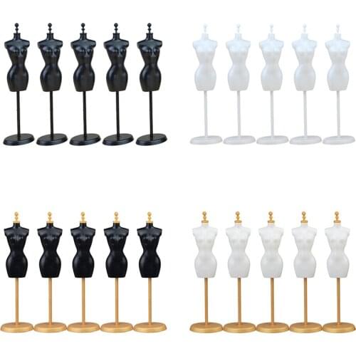 5Pcs Doll Clothes Dress Form Mannequin Doll Mini Holder Stand Support 27.5cm