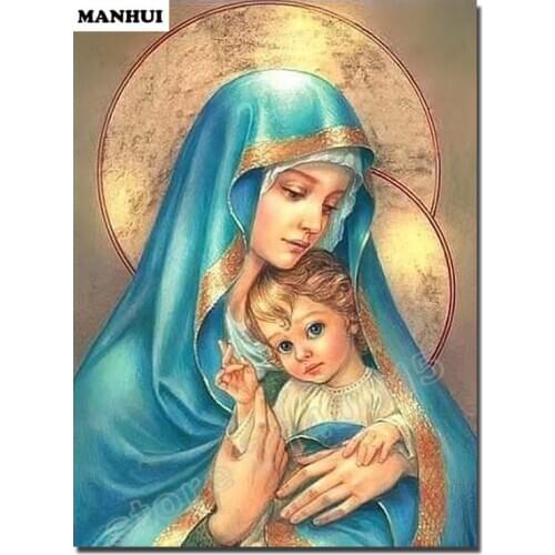 New Holy Mother diamond mosaic rhinestone full square diy Diamond painting cross stitch icon set diamond embroidery MH003