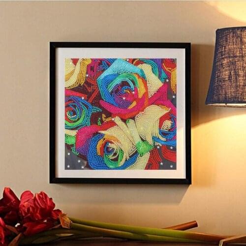 DIY Special Shaped Diamond Painting Rose Flowers Diamond Embroidery Diamond mosaic Colorful Cross stitch kits Home Decoration
