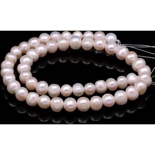 Natural Freshwater Pearl Beads High Quality Round White Punch Loose Beads for DIY Elegant Necklace Bracelet Jewelry Making 8-9mm