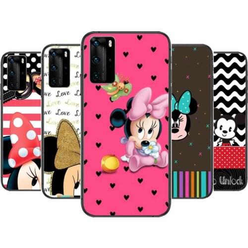 Get Minnie Mouse Phone Case For Huawei P40 p30 P20 10 9 8 Lite E Pro Plus Black Etui Coque Painting Hoesjes comic fas