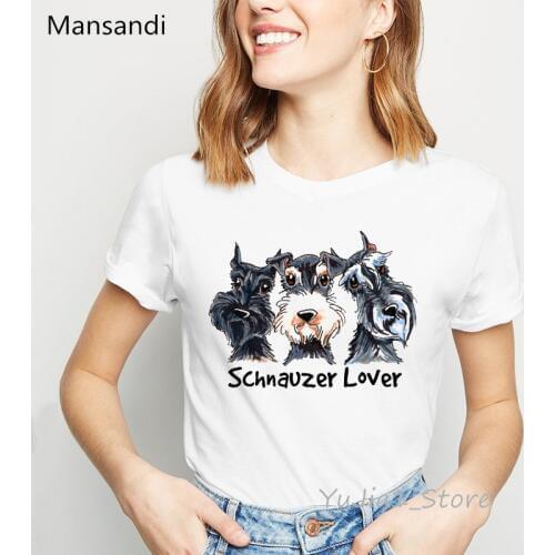 Schnauzer Lover dog animal print t-shirt graphic tees women clothes 2019 funny vogue t shirts harajuku shirt tumblr tops tee