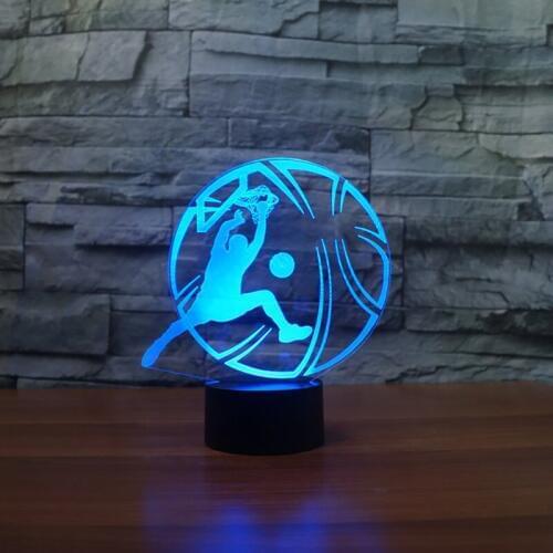 Play Basketball Acrylic LED 3D NightLight Usb Table Desk Lamp Bedroom Bedside Sleep Lighting Atmosphere lamp