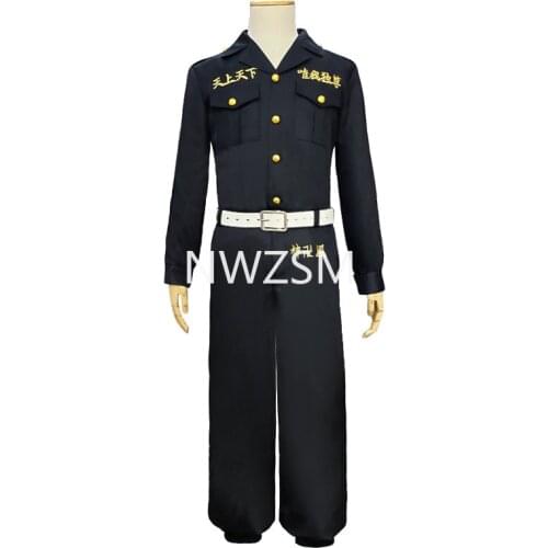 Anime Tokyo Revengers Cosplay Costume Manjiro Sano Black Uniform Ken Ryuguji Takemichi Hanagaki Tokyo Manji Gang Cloak Outfits