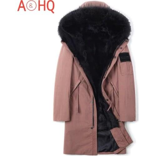 Winter Jacket Men Thick Parka Hooded Clothes Real Wool Fur Coat 100% Raccoon Fur Collar Jackets Hommes Veste LXR870