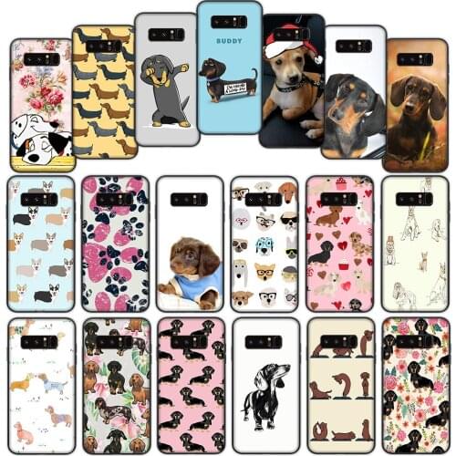 Animals Dogs Dachshund Cute Soft Cover Case for Samsung Galaxy Note 8 9 A01 A60 M10 M20 M30 M40 M30S S8 S9 Plus