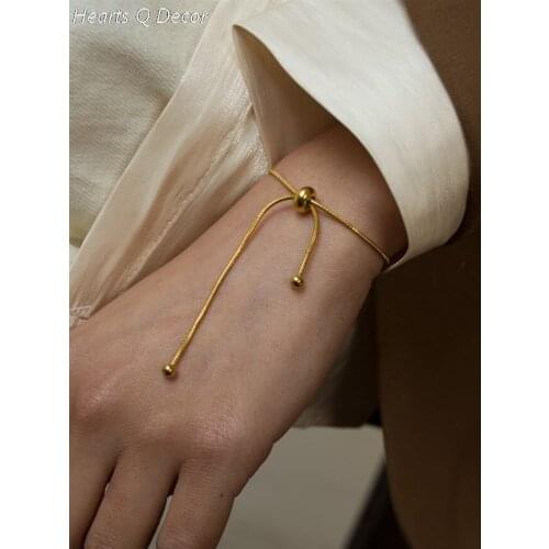 Glam Titanium Snake Chain Lariat Bracelets Women Classic Jewelry Gifts Gown Sweet Boho Trendy INS OL Simply