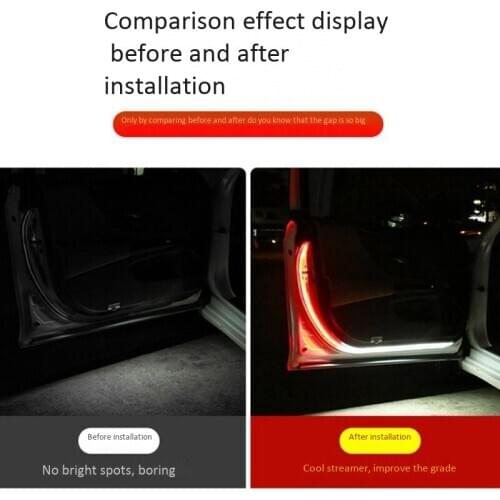 New Led Car Door Anti-Collision Warning Lights, Car Universal Decorative Lights with Car Door Side Atmosphere Lights
