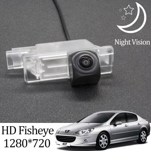 Owtosin HD 1280*720 Fisheye Rear View Camera For Peugeot 407 Sedan 2003 2004 2005 2006 2007 2008 2009 2010 Car Parking Monitor