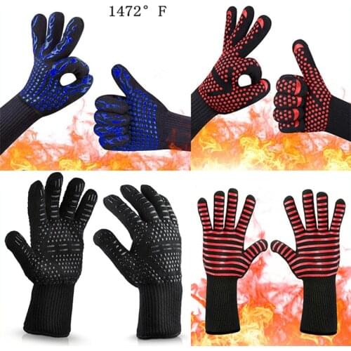 BBQ Gloves, Anti-Scald, Flame-Retardant, 800 Degrees, Household Oven, Microwave Oven, High Temperature Gloves 1pcs
