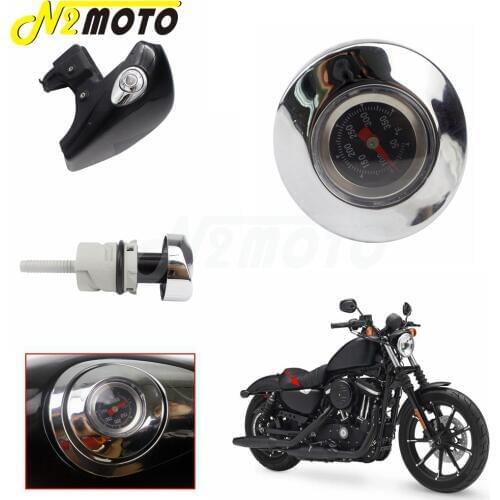 Black Face Motorbike Oil Tank Dipstick w/ Temperature Gauge For Harley Sportster 883 1200 XL Nightster Iron 48 Forty-Eight 72
