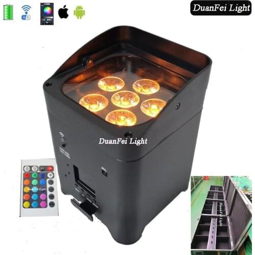 With charging flycase 12lot 6x18w wireless led par rgbwa uv battery power led uplight wifi phone used