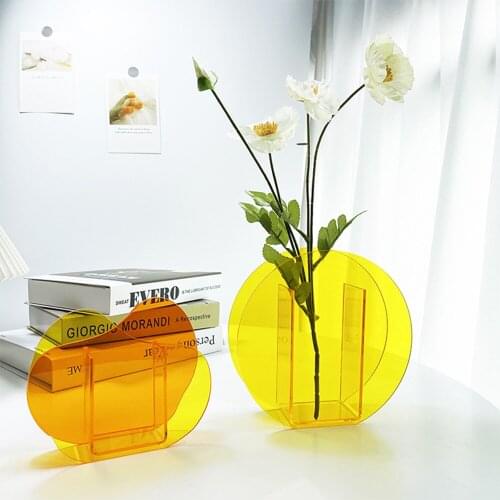 Nordic Acrylic Jardinierepot Table Flower Vase Gradient Art Decor Transparent Plant Modern Wedding Vase Terrarium Home Decor