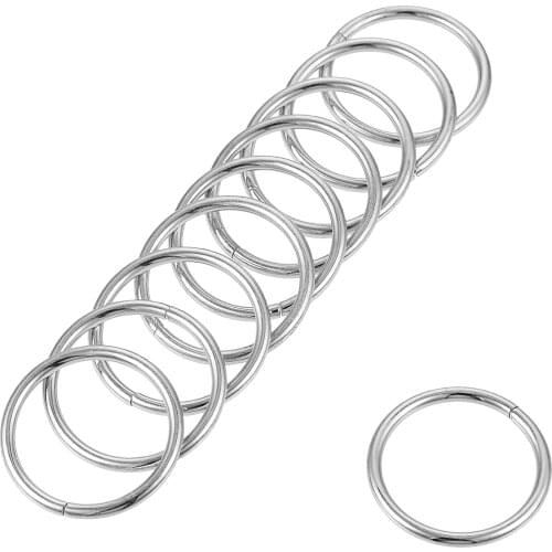 Uxcell 0.79"(20mm) O Rings Metal for Straps Bags Belts DIY Crafts Silver Tone 50pcs