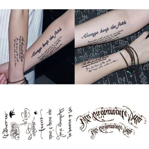 Waterproof Sweatproof Non Toxic Letters Tattoo Stickers Not Allergic Breathable Fashion Personality Durable Body Tattoo Stickers