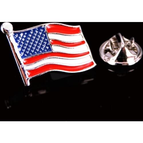 High quality Mans Brooch Flag of USA collar pin Metal bronze Badge Business bra pin Clothing accessories for successful men