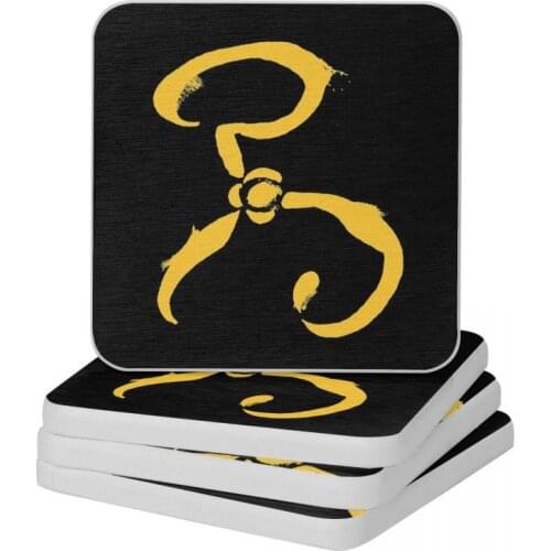 Call Of Cthulhu The Yellow Sign In Kings Gold Diatom Square Round Coaster Non-slip Cup Bonsai Mat Soap Pad Diameter 10cm