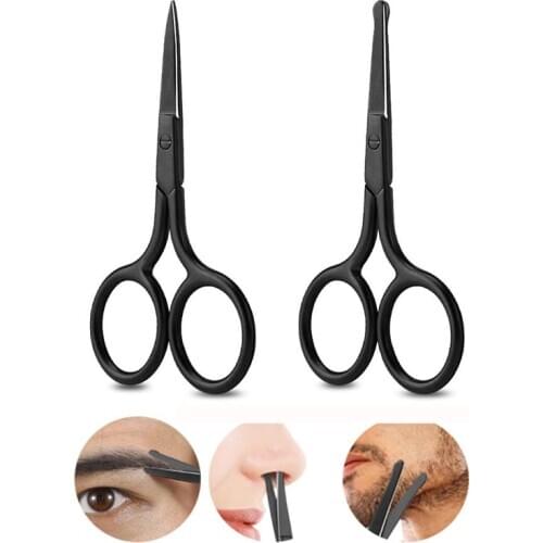 1Pcs Nose Ear Trimmer Safety Face Care Nose Hair Trimmer Tweezer Stainless Steel Eyebrow Scissor Hair Remover Tool
