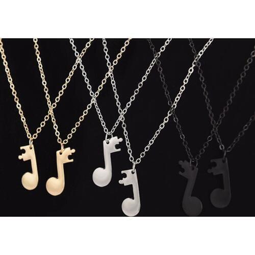 12 Pieces/Lot Gold Silver Color Necklaces Music Note Long Pendants Necklace Jewelry For Women Charm Clavicle Choker Accessories