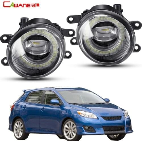 2 X Angel Eye Fog Light Assembly Car LED Fog Daytime Running Light DRL 30W 8000LM 12V For Toyota Matrix 2008-2013