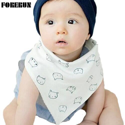 2018 New Button Style Baby Bandana Bibs Cartoon Piggy Animal Bibs Both Sides Cotton 100% Scarf Boys Bibs Burp Cloths Moms Care