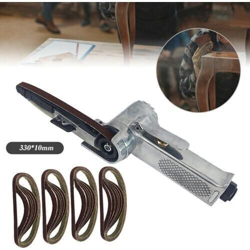 330 X 10mm Air Finger Sander Pneumatic Machine For Grinding Polishing Woodworking Grinding PowerTools + 25Belts