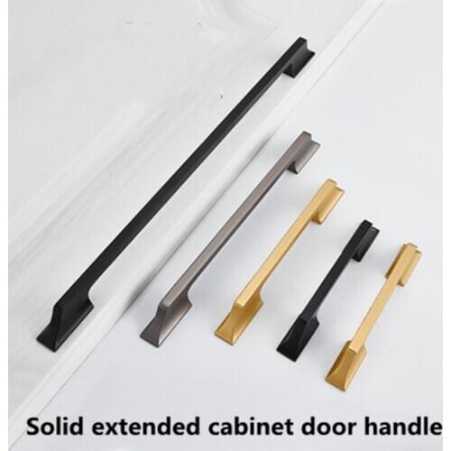 360 680mm modern simple Solid lengthening black Champagne gold wardrobe kitchen cabinet doorhandle antique nickel cupboard pull