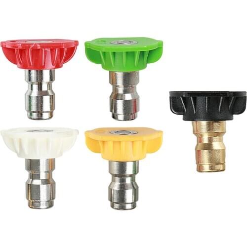 5pcs Washer Snow Foam Lance Spray Nozzle High Pressure 2.5 GPM 0-40 Degree 3600 PSI/250 BAR Tip Snow Foam Nozzle 5 Colors