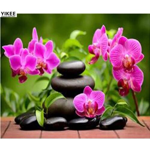 Diamond painting,orchid sticker,mosaic flowers,diamond painting flower,5d diy, diamond painting orchid