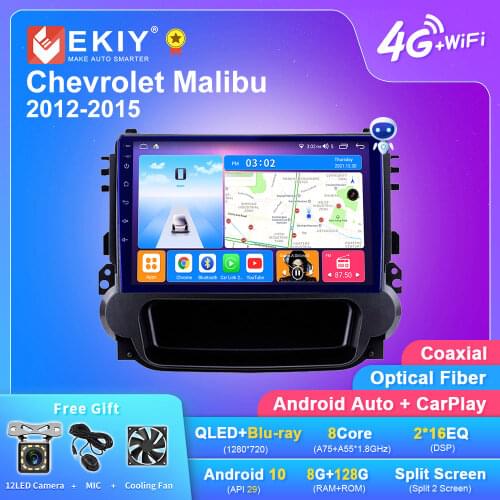 EKIY DSP IPS Android 10 Car Multimedia Player 6G+128G For Chevrolet Malibu 2012-2015 Auto Radio Stereo GPS Navi Wifi BT Carplay