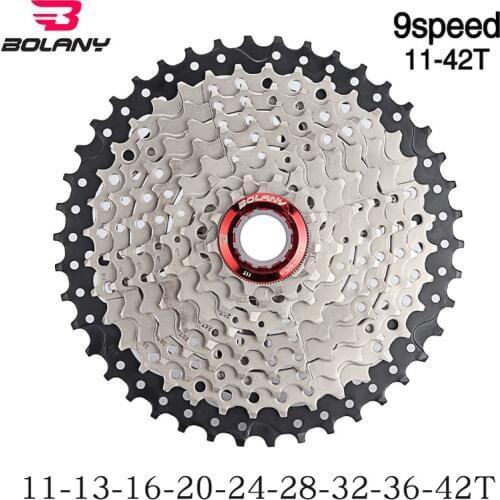 Bolany 9 speed cassette MTB 9V 11-42T 11-40T 11-36T 11-32T mountain bike freewheel Wide Ratio ultralight bicycle flywheel cog