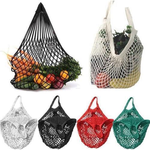 1PCS 30*40cm Large Cotton Totes Shopping Bags Foldable Mesh Net String Shopping Bag Reusable Shopping Bags Fruit Storage Handbag
