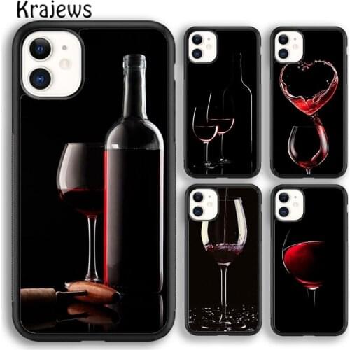 Krajews Red Wine Glass Phone Case Cover For iPhone 5s SE 6s 7 8 plus X XS XR 11 12 pro max Samsung Galaxy S7 S8 S9 S10 Plus