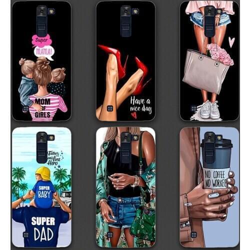 Phone Case For LG K10 Lte K 10 2016 K420N M2 K410 K430DS F670 Dual Silicone Fashion Super Mom Pattern Painted Protective Case