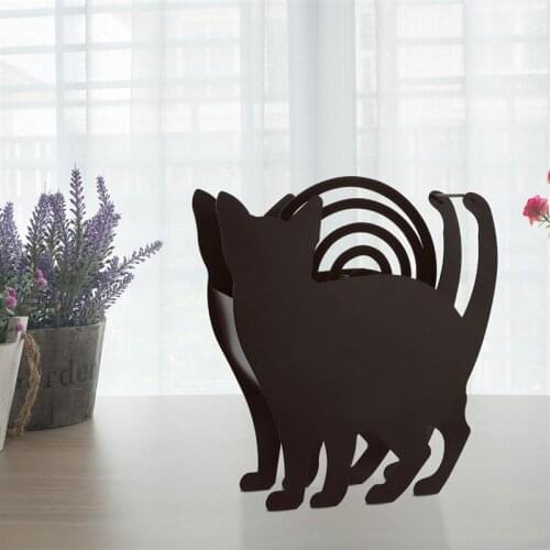 Vosarea Mosquito Coil Holder Cat Shape Iron Animal Mosquito Coil Bracket Ornaments