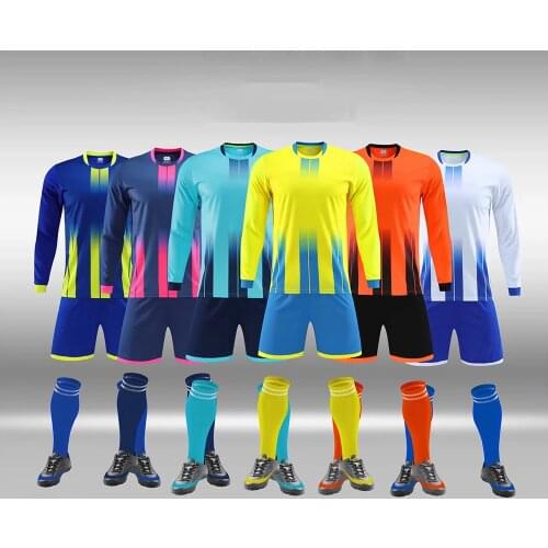 Customized Adult Children Football Jerseys Uniforms Tracksuit DIY Boys girls long sleeve Soccer Clothes