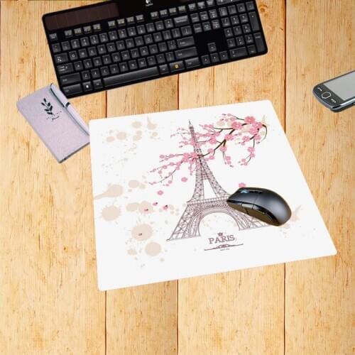 Mairuige Beautiful France Paris Eiffel Tower Mouse Pad Non-slip Art Mousepad Notebook Small Size Gentle and Soft