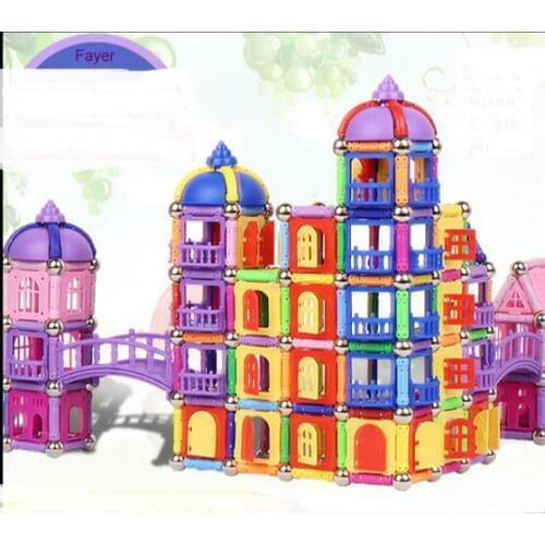 LFAYER 566pcs 208pcs 418pcs Magnetic stick toy building block figure children early education construction toy