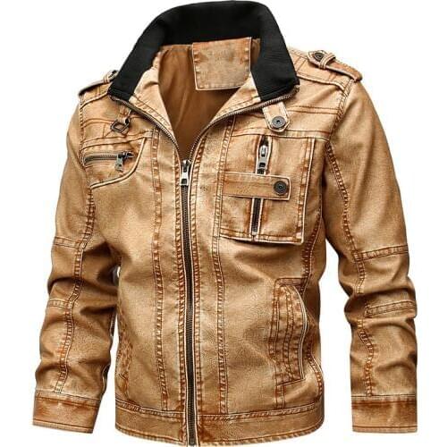 Autumn and Winter New Style Jacket Mens Casual Jacket Fashion High Quality PU Motorcycle Leather Jacket Male Plus Size 7XL