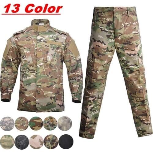 Mens Military Uniform Militar Soldier Special Forces Jacket + Pants Set Outdoor Hunting Army Camouflage Clothing